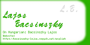 lajos bacsinszky business card